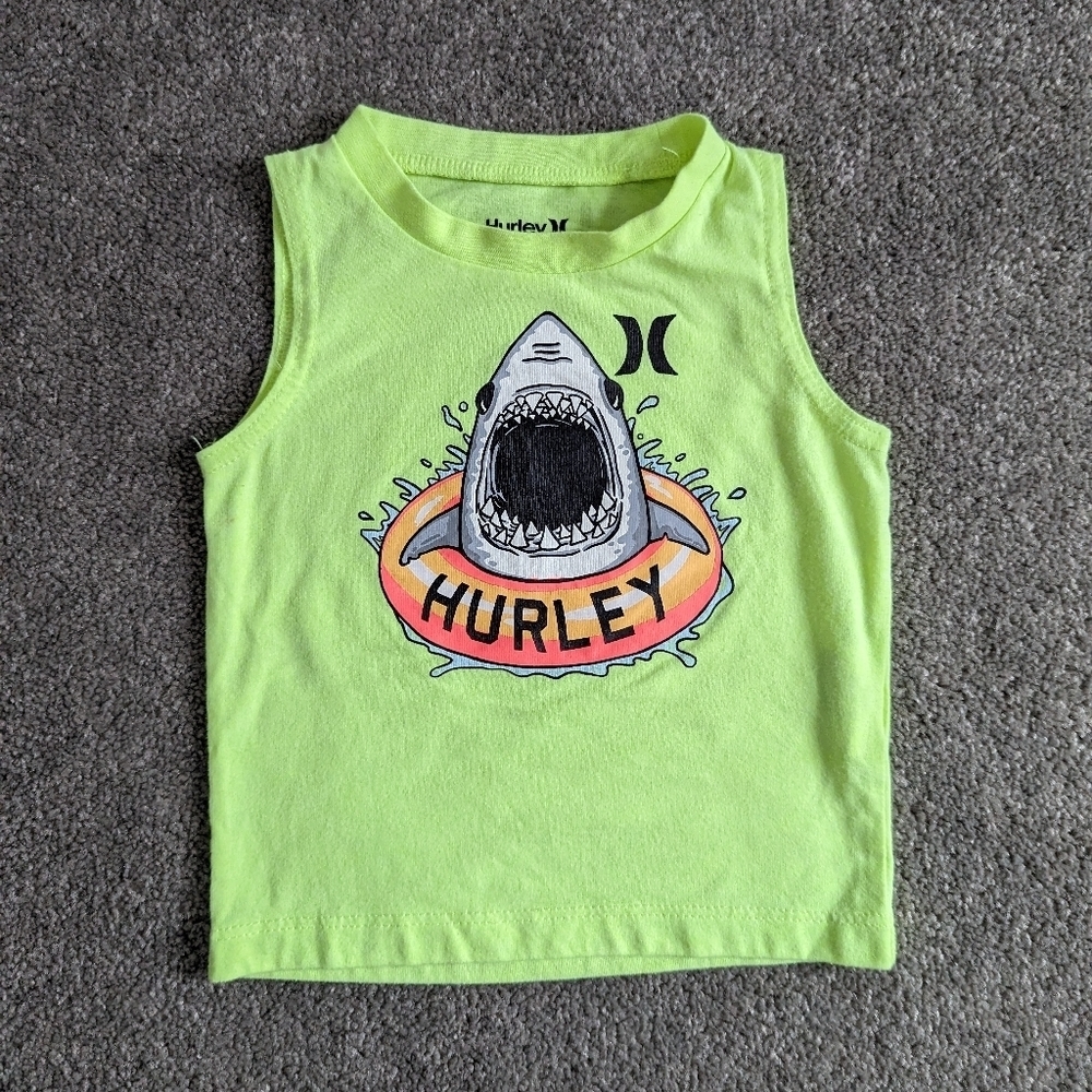 Hurley green shark tank top baby boy 12 months